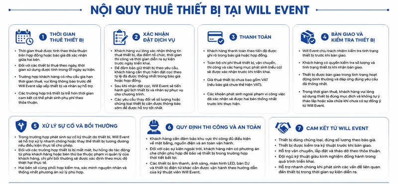 Nội quy thuê thiết bị bàn DJ tại Will Event