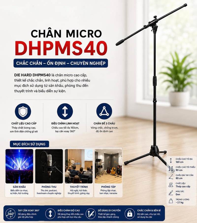 Chân micro cho thuê