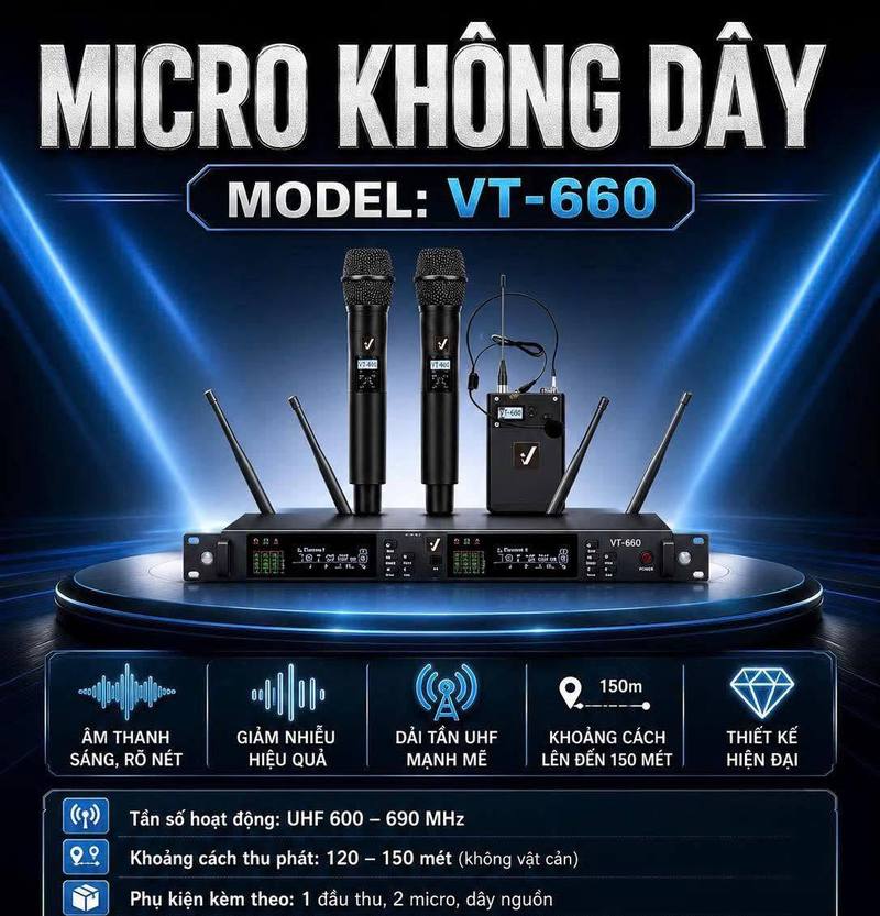 Micro không dây model VT 660